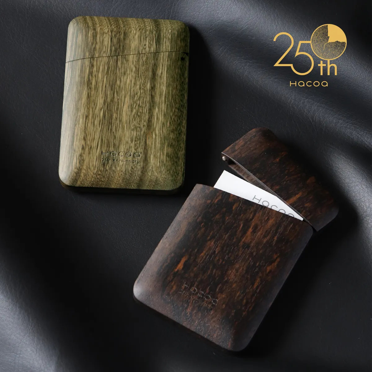 【数量限定】25周年記念品 希少な銘木が織りなす、特別な木製カードケース「Card Case Gentle（パロサント・シャムガキ）」